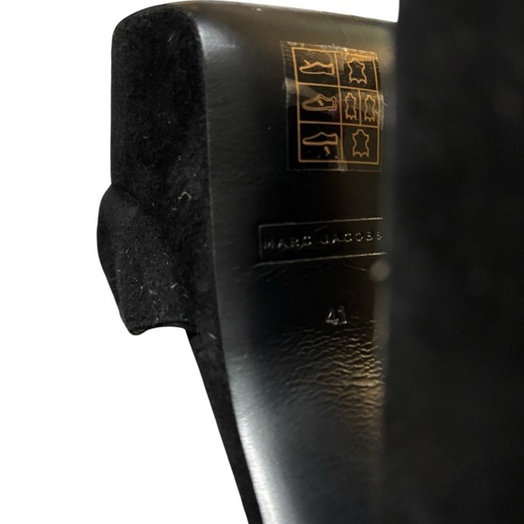 Marc Jacobs Black Suede Lust Platform Sandals Ankle Strap Chunky Heel Size 41/10 - Picture 8 of 8